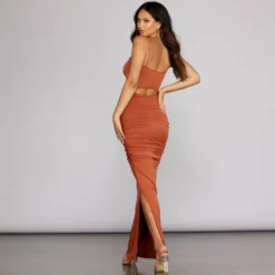 Windsor. Ruched To The Maxi Knit Dress -Deals Skirt Store 05101 0886 4