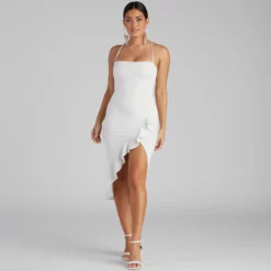 Windsor. Add Some Flair Ruffle Detail Midi Dress -Deals Skirt Store 05101 0951 1