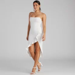 Windsor. Add Some Flair Ruffle Detail Midi Dress -Deals Skirt Store 05101 0951 3