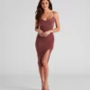 Windsor. Moment Of Glam Cowl Neck Midi Dress