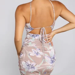 Windsor. Sultry Floral Asymmetrical Midi Dress -Deals Skirt Store 05101 1037 4