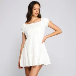 Windsor. Off The Shoulder Eyelet Skater Dress -Deals Skirt Store 05101 1051 4
