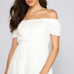 Windsor. Off The Shoulder Eyelet Skater Dress -Deals Skirt Store 05101 1051 5