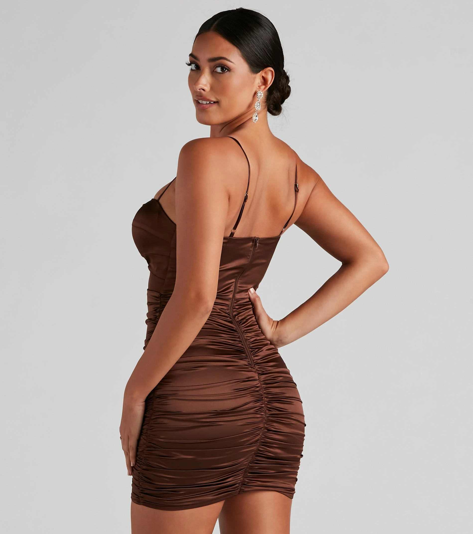 Windsor. It Girl Energy Satin Mini Dress 5 Windsor. It Girl Energy Satin Mini Dress - Image 3