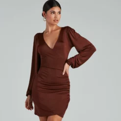 Windsor. Out For The Night Plunge Wrap Mini Dress