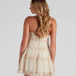 Windsor. Ruffle Party Chiffon V-Neck Babydoll Dress -Deals Skirt Store 05101 1465 4