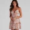 Windsor. Breezy Floral Chiffon Skater Dress
