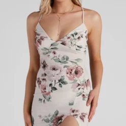 Windsor. Fine Floral V-Neck Midi Dress -Deals Skirt Store 05101 1553 4