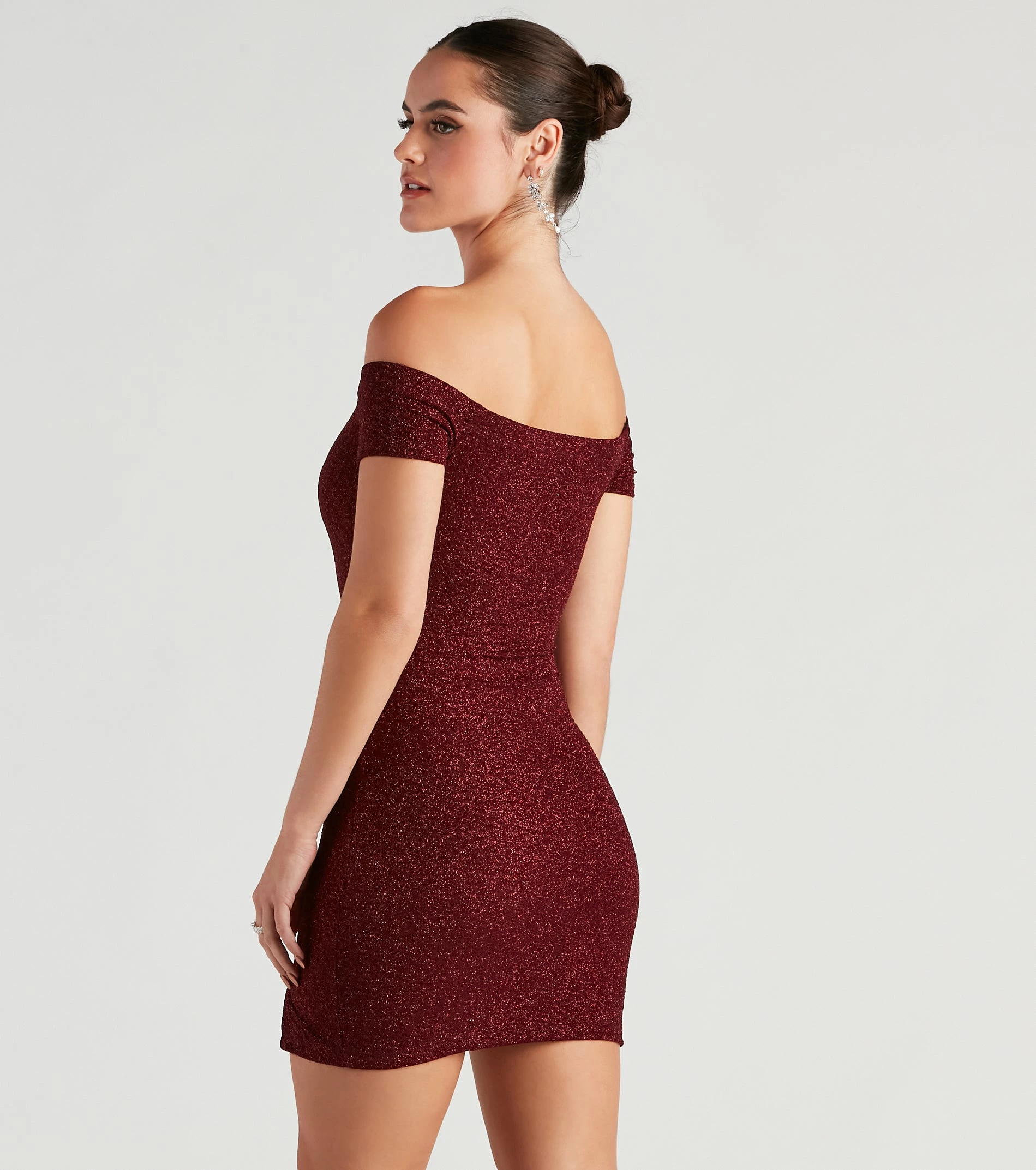 Windsor. Love Spark Glitter Off The Shoulder Dress 4 Windsor. Love Spark Glitter Off The Shoulder Dress - Image 2