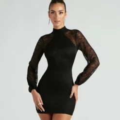 Windsor. Fall In Lace Tie Back Mini Dress