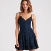 Windsor. Lace Amour V-Neck Skater Dress