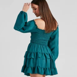Windsor. So Sweet Ruffled Cutout Skater Dress -Deals Skirt Store 05101 1810 2