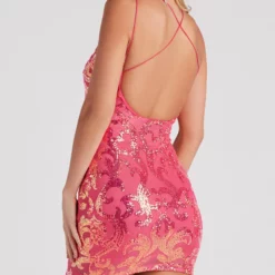 Windsor. Dazzling Sequin Mesh X-Back Dress 9 Windsor. Dazzling Sequin Mesh X-Back Dress -Deals Skirt Store 05101 1828 4