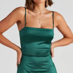 Windsor. Day Glow Satin A-Line Short Dress -Deals Skirt Store 05101 1843 4