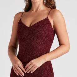 Windsor. Radiant Vibes Glitter V-Neck Dress -Deals Skirt Store 05101 1874 4