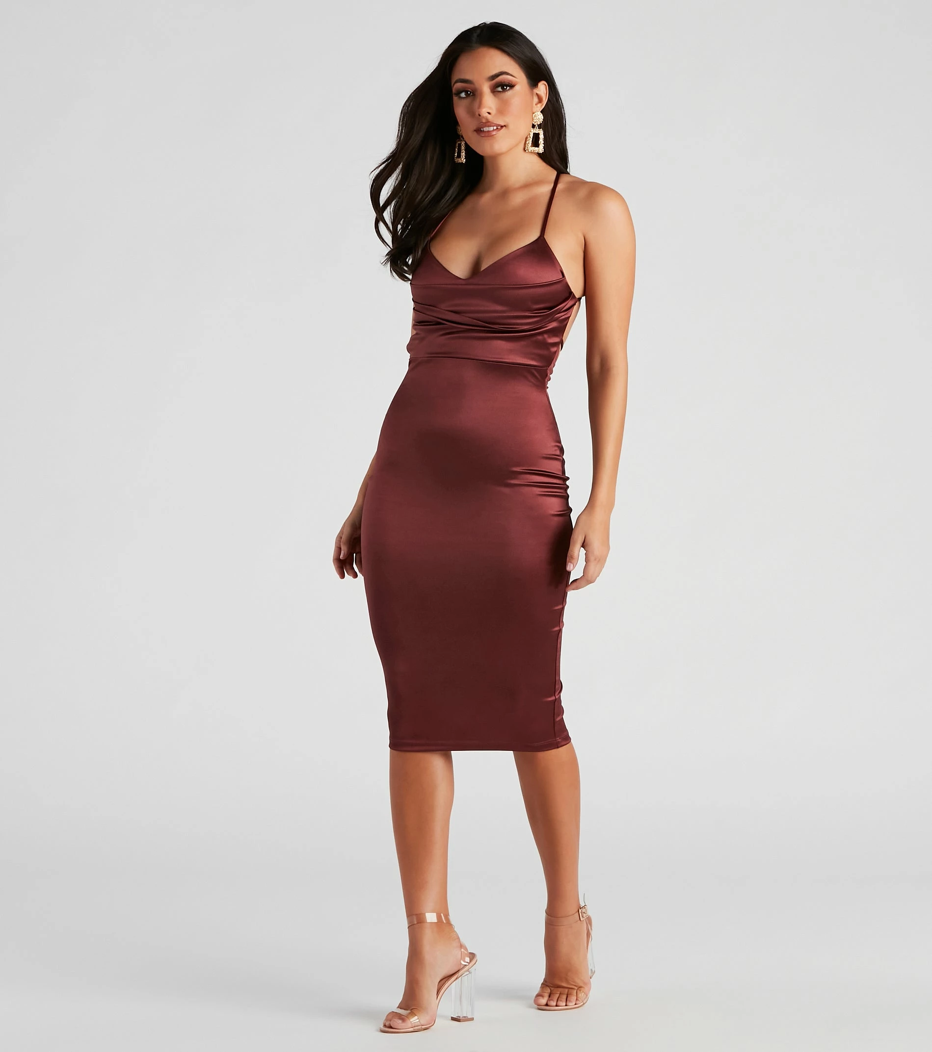Windsor. Love Debut Satin Pleat Midi Dress 5 Windsor. Love Debut Satin Pleat Midi Dress - Image 3