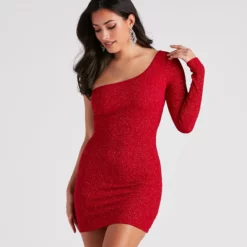 Windsor. Moonlight Glitter One-Shoulder Dress -Deals Skirt Store 05101 1899 1
