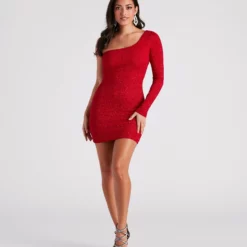 Windsor. Moonlight Glitter One-Shoulder Dress -Deals Skirt Store 05101 1899 3
