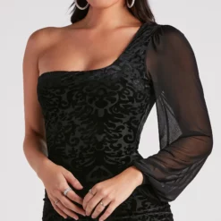 Windsor. Dramatic Affair Velvet Burnout Mini Dress -Deals Skirt Store 05101 1919 4