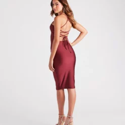 Windsor. First Impression Lace-Up Midi Dress -Deals Skirt Store 05101 1940 2