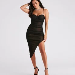Windsor. Oh-So-Alluring Ruched Midi Dress