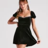 Windsor. Glamorous Occasion Rhinestone Velvet Skater Dress -Deals Skirt Store 05101 2050 1
