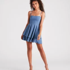 Windsor. Here To Twirl Ruffled Skater Dress 8 Windsor. Here To Twirl Ruffled Skater Dress -Deals Skirt Store 05101 2119 3