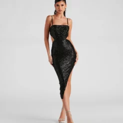 Front Page 45 Windsor. Act The Part Sequin Midi Dress