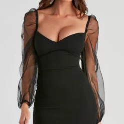 Windsor. Sheer Attitude Crepe Short Dress 9 Windsor. Sheer Attitude Crepe Short Dress -Deals Skirt Store 05101 2182 4