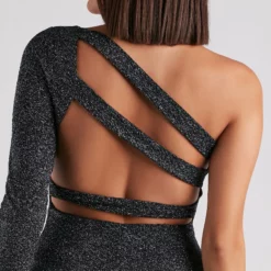 Windsor. Moonlight Glitter One-Shoulder Dress -Deals Skirt Store 05101 2195 4
