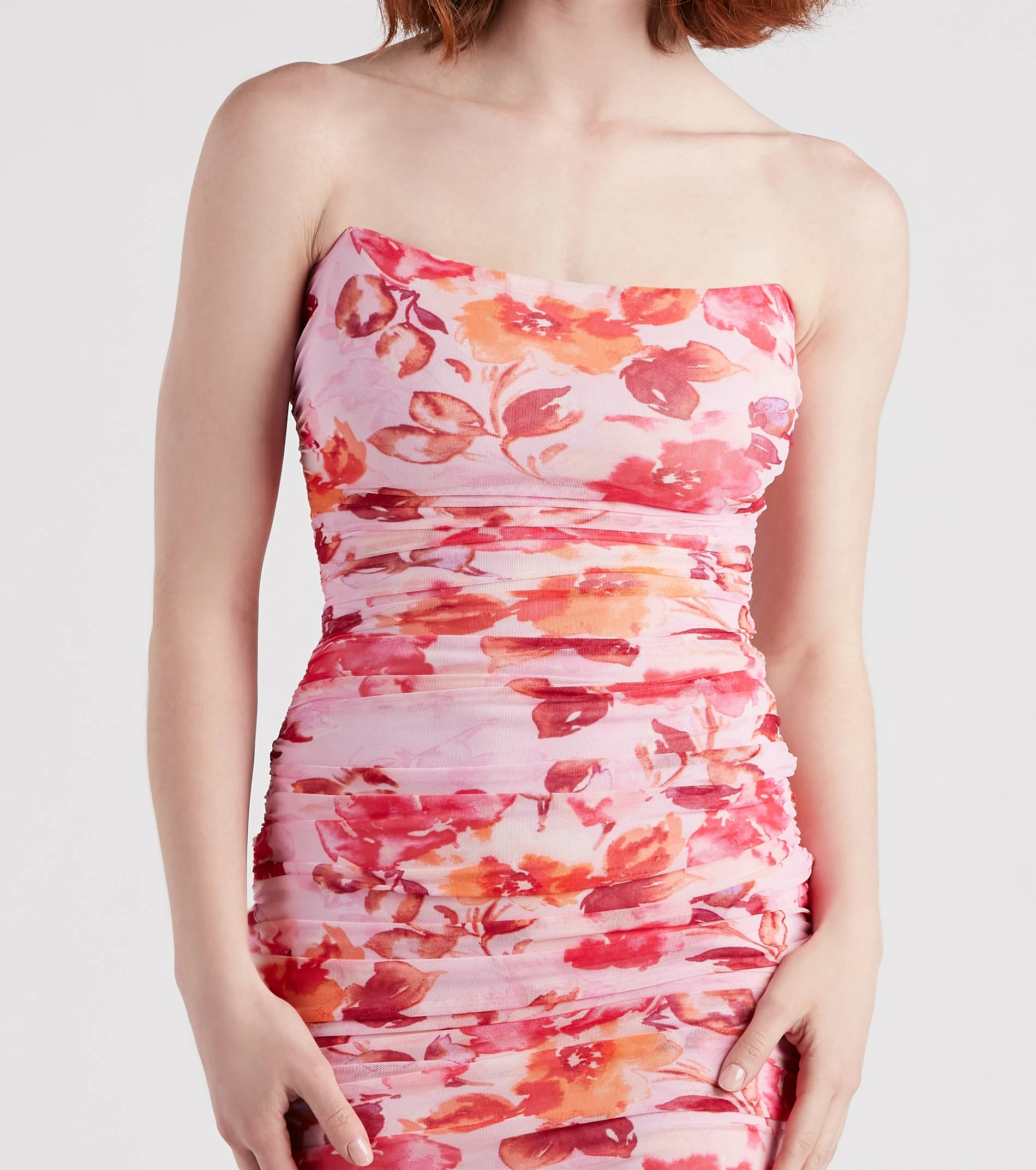 Windsor. Captivate In Floral Strapless Dress 6 Windsor. Captivate In Floral Strapless Dress - Image 4