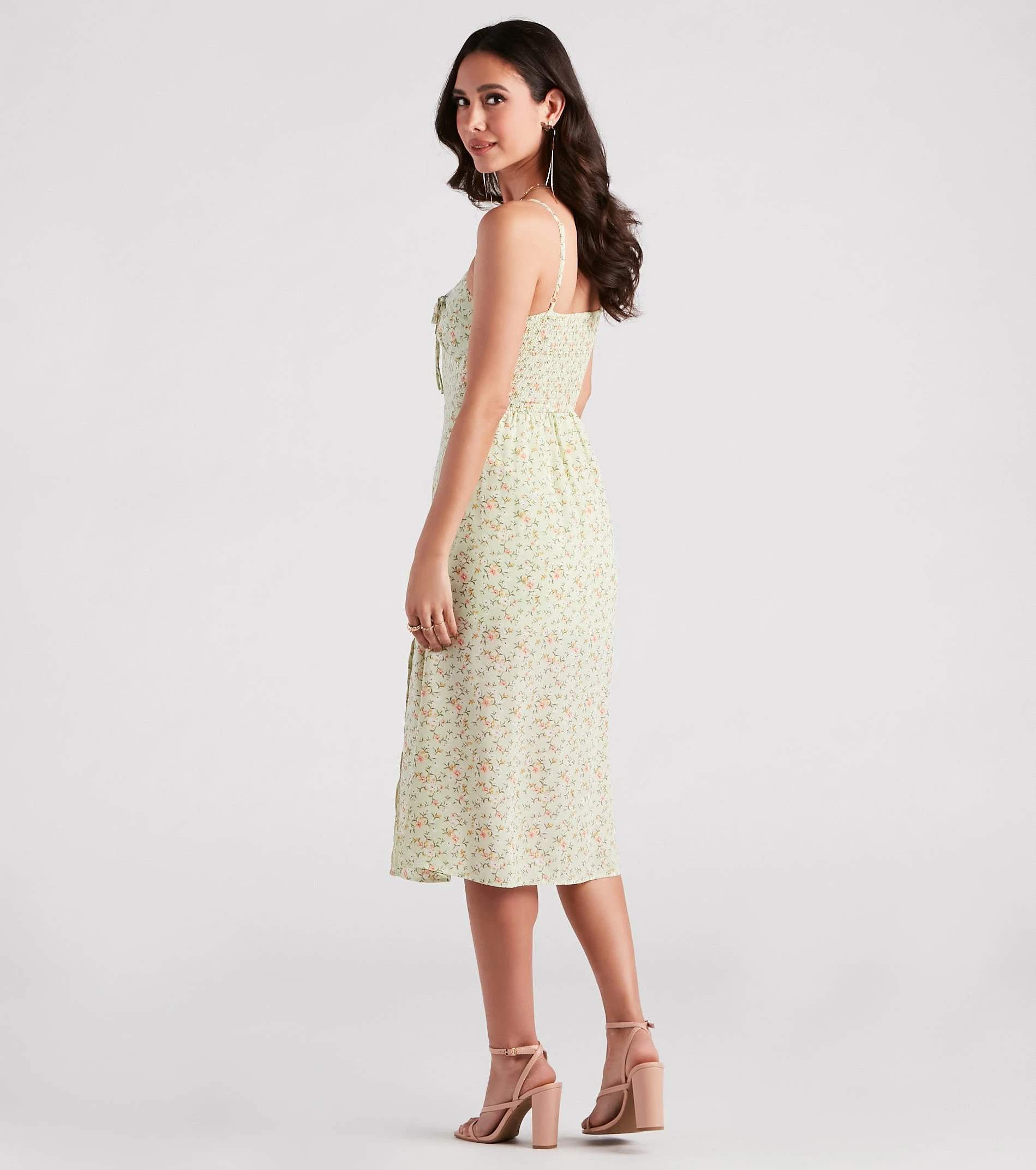 Windsor. Strolling The Garden Floral Chiffon Midi Dress 4 Windsor. Strolling The Garden Floral Chiffon Midi Dress - Image 2