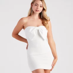 Windsor. You're A Gift Bow Crepe Mini Dress 14 Windsor. You're A Gift Bow Crepe Mini Dress -Deals Skirt Store 05101 2405 1