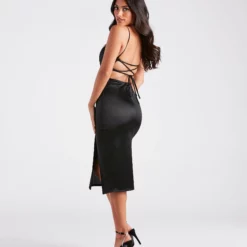 Windsor. Luxurious Night Satin Midi Dress -Deals Skirt Store 05101 2500 1 d2fa9cac 9995 4604 b9d9 a023846b7dba