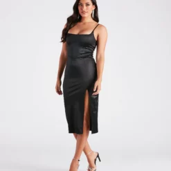 Windsor. Luxurious Night Satin Midi Dress -Deals Skirt Store 05101 2500 3 1735db46 b7aa 472a bf86 c76a44a81d11