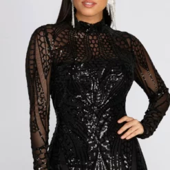 Windsor. Midnight Drama Sequin Mini Dress -Deals Skirt Store 05101 8692 3