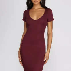 Windsor. Casual Vibes Knit Midi Dress -Deals Skirt Store 05102 0315 2