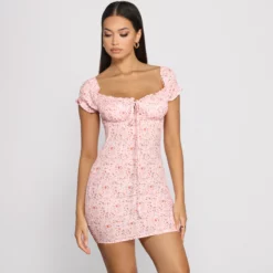 Windsor. Sweet Florals Smocked Mini Dress