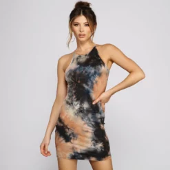 Windsor. Retro Vibes Tie Dye Mini Dress