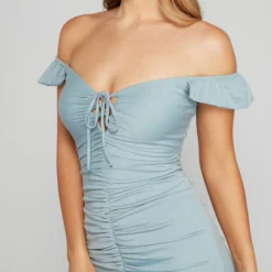 Windsor. Swept Away Off-The-Shoulder Ruched Mini Dress -Deals Skirt Store 05102 1167 3 318a9ee0 3af3 4ae8 8024 ad7ba538a1fa