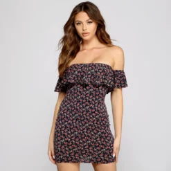 Windsor. Floral Feels Ruffled Mini Dress