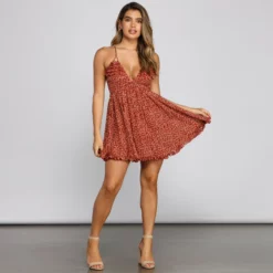 Windsor. Floral Twirl Ruffled Skater Dress -Deals Skirt Store 05102 4101 3 e2e62ed1 d8f9 4e65 8e17 784790f23491