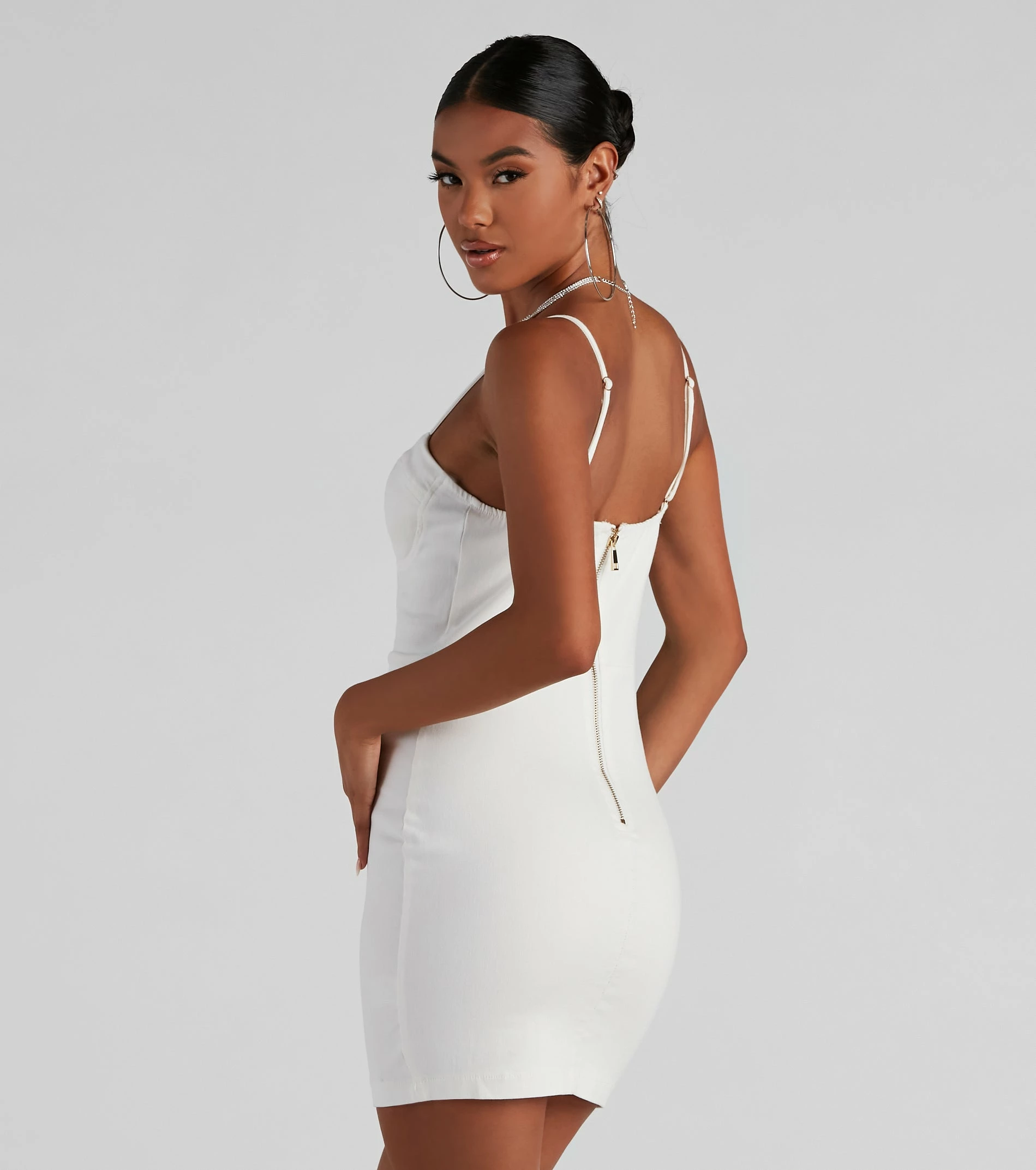 Windsor. Babe Next Door Denim Mini Dress 4 Windsor. Babe Next Door Denim Mini Dress - Image 2