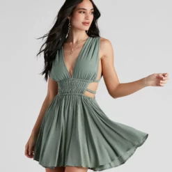 Windsor. Set The Bar Linen Cutout Mini Dress 22 Windsor. Set The Bar Linen Cutout Mini Dress -Deals Skirt Store 05102 4503 1