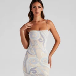 Windsor. In The Mood Geo Print Mini Dress