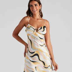 Windsor. Retro Muse Satin Slip Dress