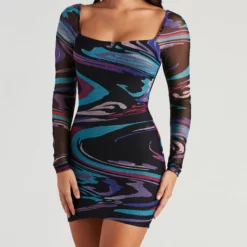 Windsor. Alluring Marble Mesh Bodycon Dress -Deals Skirt Store 05102 4863 4