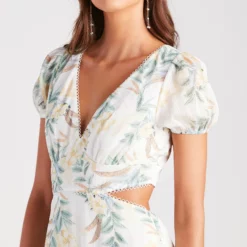 Windsor. Island Oasis Tropical Cutout Skater Dress -Deals Skirt Store 05102 4890 4