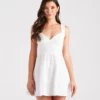 Windsor. Favorite Darling Eyelet Lace V-Neck Dress -Deals Skirt Store 05102 5042 1