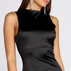 Windsor. Sleek Satin Sleeveless Mini Dress -Deals Skirt Store 05103 0307 4